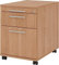 Bümö® Rollcontainer mit 2 Schüben & Schloss | Bürocontainer aus Holz | Tischcontainer mit Hängeregistratur | in 6 Dekoren (Nussbaum)