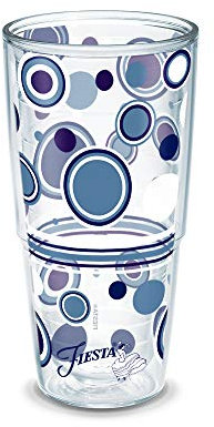 Tervis 1097526 Fiesta - Lapis Dots Insulated Tumbler, 24 oz - Tritan, Clear