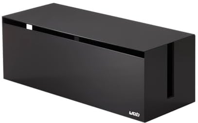 Yamazaki 2708 WEB Kabelbox, dunkelbraun, PC-ABS Harz, Minimalistisches Design, 40 x 15,5 x 14,5 cm (LxBxH)