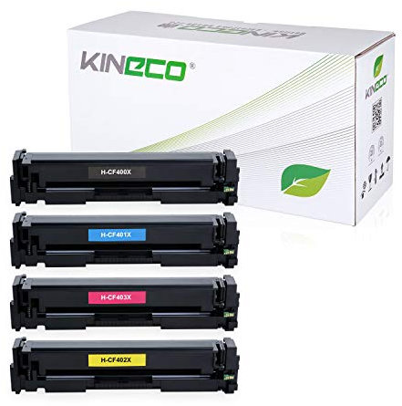 Kineco 5 Toner kompatibel mit HP 201X CF400X CF401X CF402X CF403X Laserjet Pro MFP M277dw, M277n, M274n, Laserjet Pro M252dw, M250 Series - Schwarz je 2.800 Seiten, Color je 2.300 Seiten