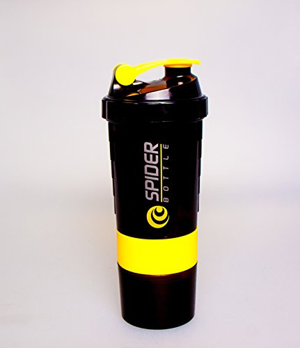 Spider Bottle mini2Go Shaker 500ml 16 oz Schwarz/Neongelb