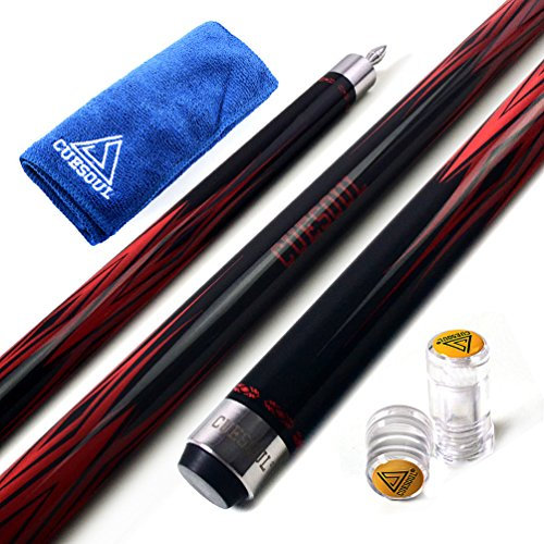 CUESOUL SOOCOO Series 58 19 Unzen 11.5mm Tip Maple-Pool Queue Set mit Gelenk/Wellenschutz und Cue Handtuch