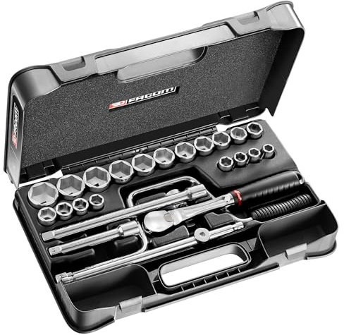 FACOM SL.161-3P6U Series SL.161 1/2 Inch 6-Point Socket Set, 25-Piece
