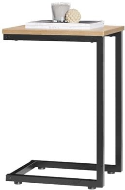 SoBuy Table d'appoint Moderne - Table Basse Salon, Bout de Canapé à Café 40x30x60 cm Noir & Naturel FBT44-N