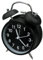homchen 4” Twin Bell Alarm Clock Non Ticking, Battery Operated Old Fashioned Loud Alarm Clock with Nightlight for Bedrooms(Black)