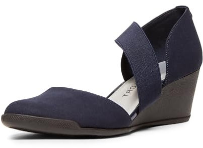 ANNE KLEIN Women's Tara Wedge Pump, Navy, 8 UK