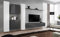 All4All Wohnwand SW 6 - Wohnzimmermöbel - Schrankwand für Wohnzimmer - Wohnzimmerschrank - Anbauwand Hängend - Modern Grau +Weiß 21