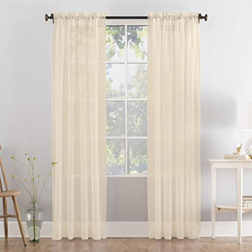 Megachest a pair of slot top voile curtains (Mink, 56 wideX81 drop 2 Panels)
