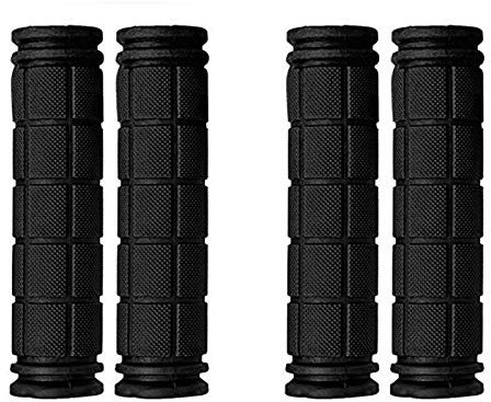 PLATT Bicycle Handle Bar Grips Colorful Rubber Mushroom Grips for BMX/MTB Bikes (Black,2 Pairs)