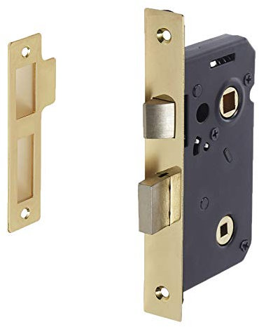Polished Brass Bathroom Deadbolt Latch Lock Bolt Through 63mm / 45mm