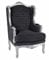 Ohrensessel Barock Silber Schwarz Ohrenbackensessel Sessel gepolstert cat560e02 Palazzo Exklusiv