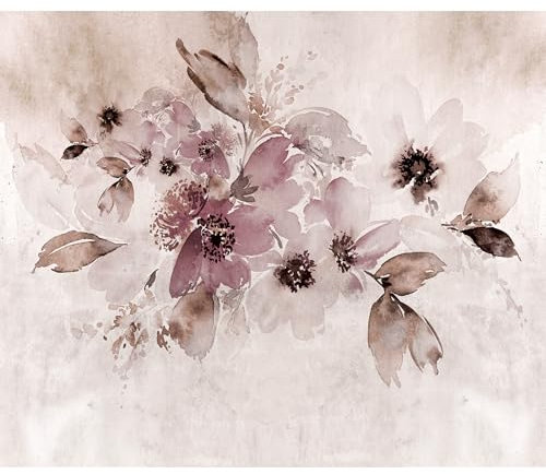 decomonkey Fototapete Blumen 350x256 cm Tapete Fototapeten Vlies Tapeten Vliestapete Wandtapete moderne Wand Wandbild Schlafzimmer Wohnzimmer Abstrakt Pflazen Natur