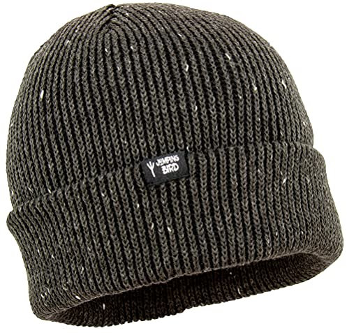 Jumping Bird Beanie • Mütze Herren & Damen für Winter • Strickmütze One Size Dunkelgrau • Wildspitze