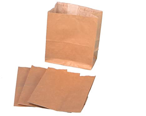 500 Mini Blockbodenbeutel Snacktüten braun 95+55x120mm 2lg fettdicht z.B. für Pommes Frühlingsrollen Mandeln Popcorn uvm. - Inkl. VerpG in D