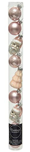Baumkugel -Mix- 9er-Set Glas 6cm rosa Weihnachtsdeko Baumschmuck