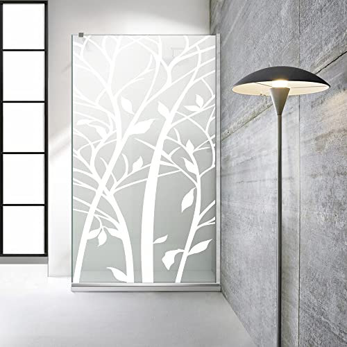Aqua Roy Modčle INOX Paroi de douche ŕ l'italienne en bois 80 cm ŕ partir de 70/80/90/100/110/120 Panneau de douche en verre satiné Blanc 8 mm