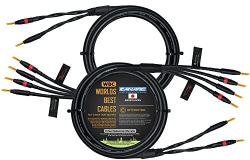 WORLDS BEST CABLES - 1.5 Meter - Canare 4S11 – Audiophile Grade - HiFi Star-Quad Bi-Wire Speaker Cable Pair with Eminence Gold Banana Connectors