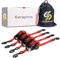 Strapinno Einziehbare Ratschengurte – 2,5 cm x 3,6 m, robuste Spanngurte, je 816,5 kg Bruchfestigkeit, S-Haken mit Sicherheitsclip, AutoRetract, zum Bewegen, Motorrad, Boot, Kajak und Ladung (4 Stück)