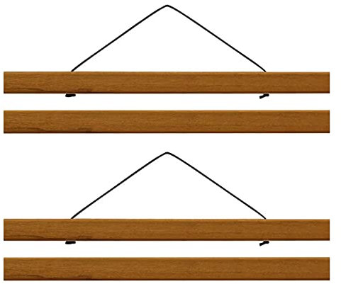 Magnetische Posterleiste aus Holz, Magnet Posterschiene Posterrahmen Bilderrahmen Posterhänger für drucken Kunstwerk, Holz Poster Aufhänger Halter Rahmen Leisten Bilder Bilderleiste (2er 41cm Set)