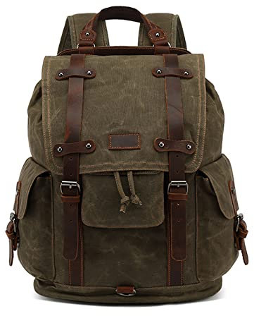 Mochila de hombro de lona vintage para hombre y mujer bolsa de cremallera bolsa de hombro para laptop mochila casual de viaje al aire libre bolsas de día azul