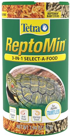 Tetra ReptoMin 3-in-1 Select-A-Food, 1.94 Ounces (55 Grams), Food and Treats Formulated for Aquatic Turtles