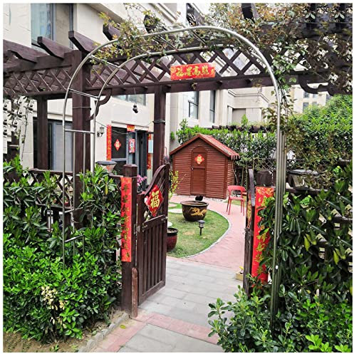 IRUGS Garden Entrance Metal Arch, Wide 1.2m 1.5m 1.8m 2.0m 2.2m 2.4m 2.6m 2.8m 3.0m 3.2m 3.5m High 2.4m Deep 40cm, Plant Support Wedding Archway, Stainless Steel (Size : 2.8x2.4m(9.1x7.8ft))