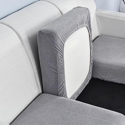 Sofa Sitzkissenbezug Stretch Sofasitzbezug 3/4/2/1 Sitzer Elastisch Couch-Kissenbezug Beige/Grau Sofa Sitzkissen Schonbezug Husse Überzug/Bezug Sitzbezüge für Sofa Sitzkissen,GrayB-2seat(100-125cm)