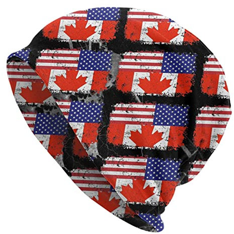 934 Mütze Canadian American Flag Laufmützen Unisex Beanie Strickmütze Klassische Mützen Für Damen Sports Winter