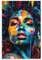 FireDeer Schwarze Wandkunst, abstrakte afroamerikanische Frau, Poster, Afro-Mädchen, Leinwand, Gemälde, moderne ästhetische Bilder für Wohnzimmer-Dekor (01 expressionistisch, 40,6 x 61 cm - ungerahmt)