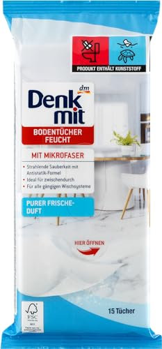 DENK MIT Feuchttücher Feuchte Bodentücher Purer Frische-Duft, 15 St (10 Packungen)