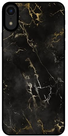Hülle passend für Smartphonica Handyhülle für iPhone Xr mit Marmor Druck - TPU Back Cover Case Marble Design - Schwarz/Back Cover