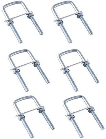CNCYEAH 6 Stück U Bolzen Bügelschraube 40 X 100mm Quadratische U Bolzen, M8 Bolzen Edelstahl Mit Platte Und Muttern, U-Bügel für Abschleppen von Autos Schiffen Reparatur