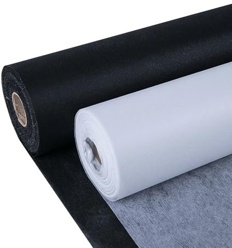 Nähmit Couture avec entoilage non tissé à Repasser, léger, Largeur 90 cm, 2 mètres, Tissu non tissé (Blanc), VLIES-NH200