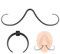ZS 16G 14G Schnurrbart Septum Ringe, Edelstahl Buffalo Horseshoe Nasen Septum Ringe, Septum Schnurrbart Aufhänger Piercing Schmuck (16g, Schwarz)