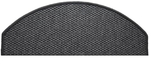 Primaflor Halbrunde Stufenmatte Natura | Anthrazit | 15 Stück | Selbstklebend ohne Bohren, robustes Flachgewebe aus 100 % Polypropylen, 4 mm hoch und für Renovierungen geeignet