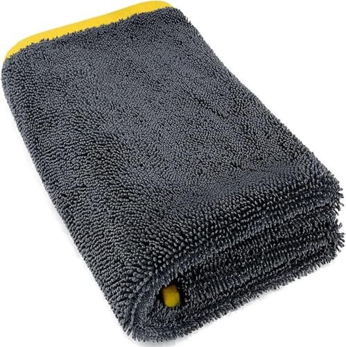Airlab XXL Panno Microfibra Asciugatura Auto Moto Professionale 90x60 CM, 600GSM Asciugamani Assorbenti Senza Aloni Rapido Lavaggio Catturapolvere Lucidatura, Panni Stracci Pulizia Vetri Bagno Cucina