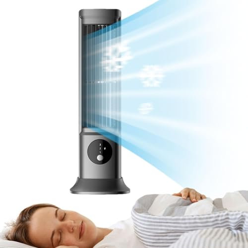 Ventilateur sans pales, ventilateur de bureau 1200 mAh à 3 vitesses, ventilateurs de refroidissement, ventilateur oscillant sans pales, ventilateur tour pour bureau, fonctionnement silencieux, petit v
