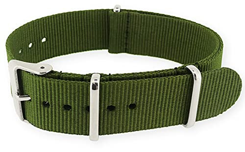 Natos.com - Armeegrünes NATO Uhrenarmband G10 Military Nylon Strap - 18 mm