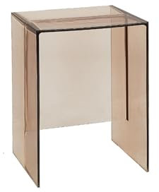 Couchtisch Acryl, Kleiner Couch Tisch, Moderner Transparente Beistelltisch, Quadratischer Sitz,geeignet für Büro, Arbeitszimmer, Wohnzimmer, Esszimmer, Schlafzimmer, Badezimmer, Türeingang(Brown)