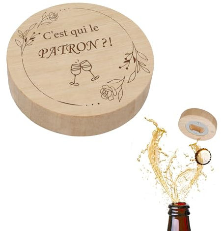 C'est qui le Patron?Ouvre Bouteille,Ouvre Bouteille Drole,Decapsuleur Bois,Decapsuleur Mural Biere,Décapsuleur Original,Décapsuleur Biere,Décapsuleur en Bois,Ouvre Bouteille Portable,Bottle Opener