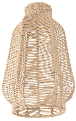 Hemobllo Pendelleuchtenschirm Gewebt Rustikal Mit Stabiler Struktur Leichte Deckenleuchtenabdeckung Dekorativ Für Wohnzimmer Schlafzimmer Restaurant Hotel