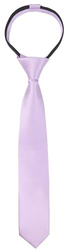 Alizeal Corbata ajustada con cremallera de 6 cm para niños, color liso, 067-lila, Talla única
