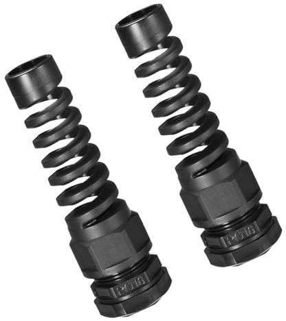 Unifizz 10 Pcs PG16 Cable Gland 10-14mm Wire Hole Waterproof Nylon Connector with Bend Protection and Locknut