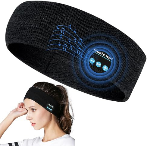 Fascia Bluetooth Sportiva Sonno, Cuffie Senza Fili con Tessuto Traspirante Anti-Sudore, Pulsanti Regolabili Laterali, 6-10h Autonomia, Stereo HD, Cuffie per Dormire Palestra Viaggi Running