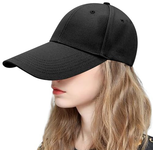 Gorra de béisbol de Visera Larga para Hombre y Mujer con protección Solar Ideal para Viajes Senderismo picnics y Uso al Aire Libre Color Negro.