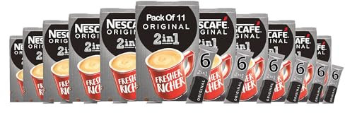 2in1 Instant Coffee Sachets – Case of 11 Packs (6 x 9g Each) – 66 Sachets Total – Smooth & Rich Taste – Convenient Coffee Mix – Ideal for Home, Office & Travel