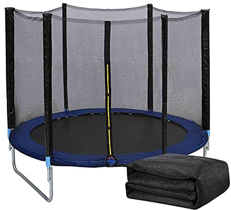 LUOZIQINX Trampolin Ersatznetz, ø 150 183 244 306 366 396 427 488 cm Trampolin Sicherheitsnetz für 6/8 Stangen, Uv-Beständig Trampolinnetz Trampolinschutz mit Reißverschluss,150cm 6 Stangen