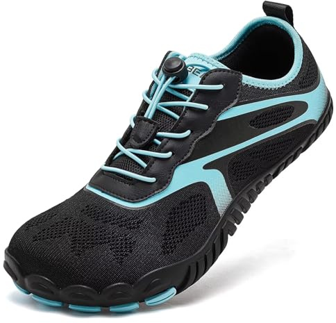 HOBIBEAR Mens Barefoot Shoes Womens Trail Running Sneakers Unisex Wide Toe Minimalist Trainers Lightweight Grounding Comfortable Flexible Knit for Work Out Hiking Fitness Walking