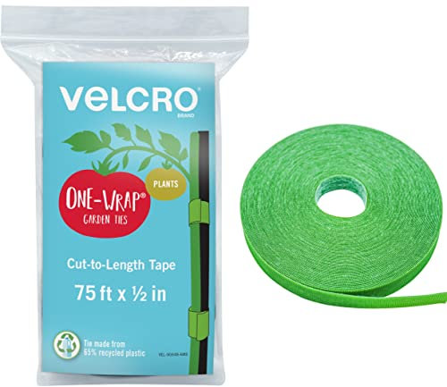 VELCRO Brand 90648 ONE-WRAP Gartenbinder | Pflanzenstützen für effektives Anbau | Starke Griffe sind wiederverwendbar und verstellbar | zuschneidbar, 22,9 m x 1,27 cm, grün