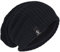 Herren Übergröße Beanie Slouch Schädel Kappe Stricken Winter Strickmütze B08 (Schwarz)